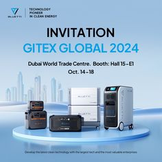 an advertisement for the technology in clean energy exhibition, titled gitex global 2012