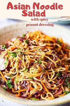 Spicy Peanut Dressing, Asian Noodle Salad, Peanut Salad, Asian Dressing, Asian Noodle, Recipes Asian, Peanut Dressing, Peanut Recipes