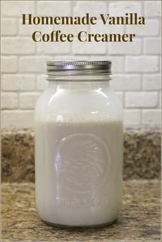 homemade vanilla coffee creamer in a mason jar