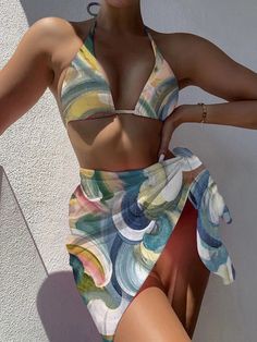 Gender:Women Type:Swimsuit Feature:Tie-Dye. Mesh. Three-Piece Material:Polyester Style:Casual/Fashion Color:Multicolor. Green. Yellow. Gray. Pink Size:S. M. L. XL Please Note:All Dimensions Are Measured Manually With A Deviation Of 1 To 3cm. Sleeve Bathing Suit, Mesh Swimsuit, Tie Dye Swimsuit, Green Water, Tie And Dye, Water Droplets, Fashion Color, Fashion Colours, Chest Pad