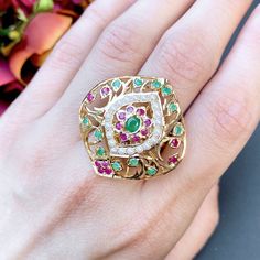 Featuring a finely crafted jadau ring in 22ct gold embellished with rubies, emeralds and pearls. The ring weighs 9.35 GMs Price Breakup Summary Component Rupees % of Total 22k Gold 45,799 78.5% Stones & Beads 2,588 4.4% Making Charges 8,244 14.1% Taxes (GST) 1,699 3.0% Total 58,329 100.0% View Detailed Price Breakup 22k Gold Jewelry Necklaces, 22k Gold Jewelry, Pearl Necklace Set, Gold Jewelry Necklace, Emerald Necklace, Gold Bangle Bracelet, 22k Gold, Pendant Set, Gold Plated Jewelry