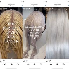 Wella Formulas, Wella Toner, Wella Color, Hair Techniques, Cosmetology, Hair Inspo, Cool Hairstyles, Hair Makeup, Make Up