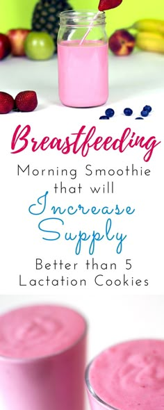 Delicious lactation smoothie recipe for breastfeeding moms to quickly increase breast milk supply! This milk boosting smoothie contains more galctagogues than 5 breastfeeding cookies. This easy recipe features oatmeal, flax seed, brewers yeast, blueberries, banana, and is dairy free. Incorporate this berry smoothie to see fast results to increase breast milk supply. #boostmilksupply #lactationcookies #galactagogues #healthylactationcookies Lactation Recipes Smoothie, Lactation Smoothie, Breastmilk Supply, Lactation Cookies, Morning Smoothie