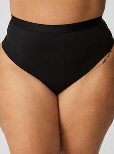 FIT High rise. Thong silhouette. MATERIALS + CARE Soft microfiber fabric. 75% nylon, 25% spandex. Machine wash cold. Tumble dry low. Imported. DETAILS Flat seams for seamless feel. Gently compressive fit. The best plus size women's smoothing high rise thong panty shaping panties in rich black made of microfiber. Torrid is your destination for cozy fall and winter clothes to keep you warm and comfortable. High-cut Leg Stretch Swimwear With Wide Waistband, Stretch High-cut Leg Swimwear With Wide Waistband, Stretch Swimwear With Wide Waistband And High-cut Leg, High Stretch Swimwear With High-cut Leg And Wide Waistband, High Stretch Smoothing Brief Bottoms, Black Stretch Swimwear With Smoothing Details, High Stretch Smoothing Briefs, Black High-stretch High-cut Leg Swimwear, Black Stretch Smoothing Bottoms