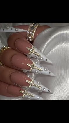 Acrylic Nails Stiletto, Nails 2022, Grunge Nails, Pearl Nails, Diamond Nails, Dope Nails