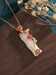 Style: Chinese Traditional Type: Necklaces Material: Enamel Gender: Female Weight: 80 gram #necklace #Chinesetraditional #Enamel #Bamboo Traditional Chinese Accessories, Necklaces To Make, Bamboo Necklace, Chinese Accessories, Bamboo Earrings, Forest Girl, White Jade, Necklace White, Chinese Traditional