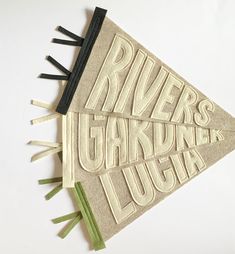 a piece of paper with the words river's urund and lugga on it