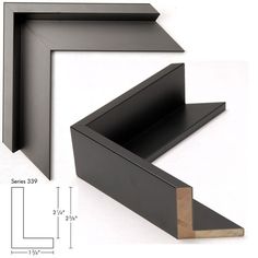 an image of two black frames with measurements