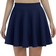 Add a timeless touch to your wardrobe with the Stretchy Mini Flared Skirt. This skirt effortlessly blends classic style with modern flexibility, making it the perfect option for any occasion, whether it be a professional setting or a casual outing. Its flowing design and subtle color make it a great pairing with both dressy and casual tops. Features: Material: Constructed from 95% polyester and 5% spandex, this fabric provides stretchability for a comfortable fit. Design: The skirt's flared silh Fitted A-line Mini Skirt, Trendy Flared Mini Skirt, Elegant Mini Skort In Solid Color, Elegant Mini Skirt Skort, Elegant Solid Color Mini Skort, Fitted Skort With Flared Skirt In Solid Color, Solid Flowy Skort, Spring Elastane Pleated Skirt, Relaxed Fit Solid Flared Skort