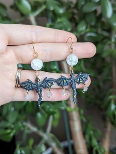 Celestial Dragon Dangle – The Midnight Glen Celestial Dragon, Clean Earrings, How To Clean Earrings, Wet Towel, Polish Remover, Cotton Swab, Nail Polish Remover, In Water, Rose Quartz