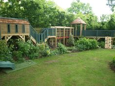 a garden with lots of plants and trees