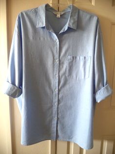 #ad Top Seller for Old Navy Lt Blue Chambray Classic Oxford Cloth Relax Buttondwn Shirt 5X 30 32 4X, Fashion Tops Light Blue Relaxed Fit Blouse For Everyday, Classic Blue Blouse With Shirttail Hem, Oversized Blue Shirt With Rolled Sleeves, Spring Blue Plain Shirt, Classic Light Blue Cotton Blouse, Blue Blouse With Rolled Sleeves And Relaxed Fit, Blue Shirt With Rolled Sleeves For Daywear, Blue Oversized Shirt For Everyday, Blue Plain Top For Workwear