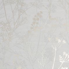 a wallpaper with white and gold flowers on the top, in front of a light gray background