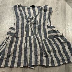 Women’s 100% Linen Striped Blouse. Never Worn But No Tags. Perfect For Summer. Striped Blouse, Blue White, Color Blue, Top Blouse, The 100, Blouses, Blue And White, Womens Tops, Tags