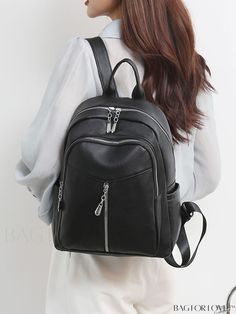 BagForLove - Stylish and Versatile Womens Backpack for Professionals on the Move Product Description Color Black Strap Type Adjustable Bag Size Large Pattern Type Plain Closure Type Zipper Style Unisex Type Classic Backpack Material PU Size Chart INCH CM Handle Height Strap Length Bag Height Bag Width Bag Length 2.8 inch 35.4 inch 11 inch 4.3 inch 13.8 inch Handle Height Strap Length Bag Height Bag Width Bag Length 7 cm 90 cm 28 cm 11 cm 35 cm Details Pictures Similar Products h2 { text-align: c Trendy Bags With Zipper Closure For Back To School, Trendy Back To School Bag With Zipper Closure, Trendy Back To School Bags With Zipper Closure, Trendy Back-to-school Bags With Zipper Closure, Satchel Bag With Zipper Closure For Students, Black School Bags With Zipper Closure, Casual Leather Backpack With Zipper For Back To School, Student Backpack With Zipper Closure And Softback, Back To School Leather Backpack With Zipper