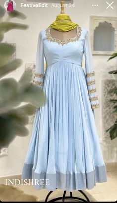 Long Frock Sleeves Designs, Saree Anarkali Dress, Girls Frock Design