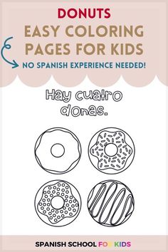 Make learning Spanish fun & easy with these easy coloring pages for kids! These food coloring pages for kids free printables have must-know Spanish words for kids and are fun coloring pages for kids. Use these cute coloring pages for kids after school or on rainy days. These simple coloring pages for kids are perfect for all ages. Click the link for these food coloring sheets for kids & other printable coloring pages at spanishschoolforkids.com.