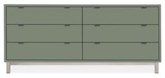 an image of a green dresser with drawers