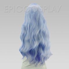 Ice Blue Wavy Lolita Wig Iris is a beautiful 30" long Ice Blue wavy lolita wig perfect for creating a wide variety of styles. While this wig is suited for lolita, it's also great for things such as cosplay, costuming, or even casual daily wear. Straight bangs reaching eyebrow make wearing this wig hassle free, while simultaneously offering enough length for trimming and styling. This Ice Blue wavy lolita wig comes pre-styled with loose, flowing curls and our tangle-resistant fiber makes maintena Hair Inspired, Light Blue Hair, White Mermaid, Straight Bangs, Bouncy Curls, Dye My Hair, Long Straight Hair, Loose Curls, Mermaid Hair