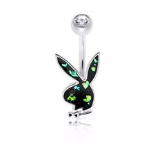 Spencers Gifts, Playboy Bunny, Belly Ring, Belly Rings, Black Glitter, Make Me Smile, Body Jewelry, Jewelry Shop, My Jewellery