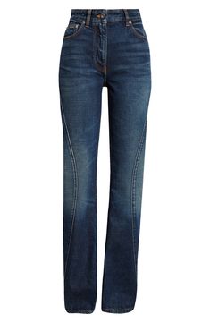 Hourglass seams contrast nicely against the straight-leg silhouette of whiskered jeans expertly fashioned in Italy from sturdy nonstretch denim. 34" inseam; 17" leg opening; 11 1/4" front rise; 14" back rise (size 42 IT) Zip fly with button closure Five-pocket style 100% cotton Hand wash, dry flat Made in Italy Designer Clothing Hairstyling Products, Rollerball Perfume, Beauty Sale, Fragrance Design, Styling Tools, Free Fabric, Fabric Gifts, Straight Leg Jeans, Travel Size Products