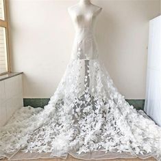 Hey, I found this really awesome Etsy listing at https://www.etsy.com/listing/690999043/new-off-white-3d-flower-embroidery-lace White Wedding Dress With 3d Flowers, White Lace Dress With 3d Embroidery, White Tulle Fabric With 3d Flowers For Wedding, Fitted White Tulle Fabric With Floral Applique, Embroidery Vines, Wedding Dress Crochet, Italian Dresses, Bridal Evening Dress, Lace Dream Catchers