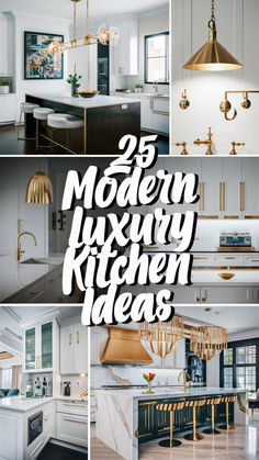 modern luxury kitchen ideas in gold and white