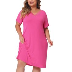 This V-neck nightgown is made of soft and comfortable fabric, with a relaxed and regular fit, suitable for family pajama parties, daily life, going out shopping, midnight, etc. The lace patchwork design and basic solid color give it a sense of elegance. Maybe your wardrobe just needs this pajama. It is also a good choice to give as a gift to your girlfriend, friends, daughter, or mother. Designed specifically for plus size women and designed to provide comfortable clothing for plus size girls an One Piece Clothing, One Piece Pajamas, Lace Patchwork, Family Pajamas, Hem Style, Patchwork Designs, Comfortable Outfits, Casual Fits, Leotards