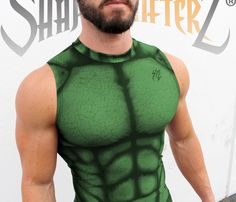 This weightlifting singlet will bring out the beast in you! Fitted Crew Neck Muscle Tee For Sports, Fitted Crew Neck Muscle Tee For Workout, Gym Muscle Tee Sleeveless, Fitted Sleeveless Muscle Tee For Gym, Fitted Crew Neck Workout Vest, Sporty Fitted Sleeveless Muscle Tee, Sporty Fitted Tops With Dropped Armholes, Fitted Green Moisture-wicking Tank Top, Green Fitted Moisture-wicking Tank Top