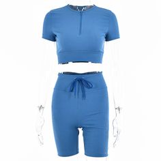 Material: Polyester Fiber (polyester) Style: Casual,Sexy Fabric: Cotton Blends Pattern: Solid Element: Tie Rise: High Rise Bottom Length: Short (Pant/Dress) Material Composition: 81%-90% Pattern Type: Solid color Zipper Crop Top, Gym Tops Women, Pant Dress, Summer Two Piece, Gym Crop Top, Sports Workout, Yoga Suit, Gym Clothes Women, Club Party Dresses