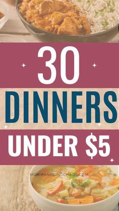 the cover of 30 dinners under $ 5