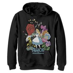 Your Disney fan will love sporting this Disney's Alice In Wonderland boys' Walking Through The Flowers Graphic Fleece Hoodie. Your Disney fan will love sporting this Disney's Alice In Wonderland boys' Walking Through The Flowers Graphic Fleece Hoodie. Attached hood Long sleevesFABRIC & CARE Cotton, polyester Machine wash Imported Size: Medium. Color: Black. Gender: male. Age Group: kids. Material: Cotton Blend. Flowers With Faces, Talking Flowers, Alice In Wonderland Flowers, Alice In Wonderland Alice, Alice In Wonderland Print, Wonderland Alice, Flowers Graphic, Surrounded By Flowers, Pull Over Hoodie