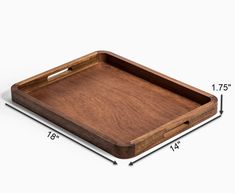 a wooden tray with measurements for it