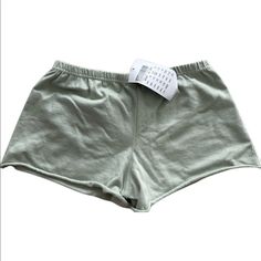 Nwt! Too Small For Me:) Green Cotton Pajama Shorts, Basic Summer Lounge Shorts, Basic Shorts For Summer Loungewear, Basic Summer Shorts For Loungewear, Basic Loungewear Shorts For Summer, Summer Cotton Fitted Pajama Shorts, Green Stretch Cotton Pajama Shorts, Brady Melville, Brandy Melville Shorts