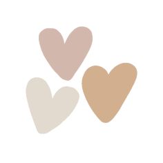 three hearts are shown in different colors