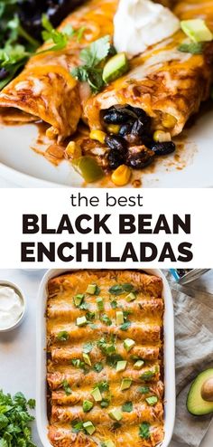 the best black bean enchiladas with avocado and cilantro