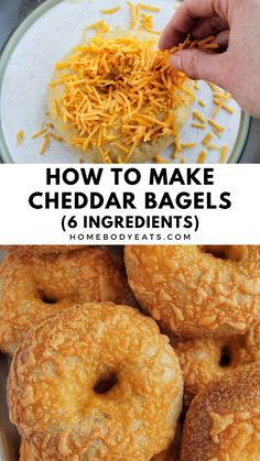 how to make cheddar bagels with 6 ingredients on the bottom and in the middle