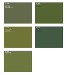 four different shades of green and brown with the same color scheme for each one in it