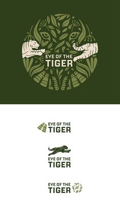 two different logos with the words eye of the tiger on them