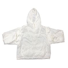 In Great Condition! New Without Tags Spring White Track Jacket For Outdoor Activities, White Track Jacket For Spring Outdoor Activities, White Oversized Sweatshirt For Outdoor, White Hooded Jacket For Outdoor Spring Activities, White Hooded Jacket For Spring Outdoor Activities, White Hooded Jacket For Outdoor Activities In Spring, White Oversized Hoodie For Outdoor, White Windbreaker For Winter Streetwear, White Athleisure Hooded Jacket For Outdoors