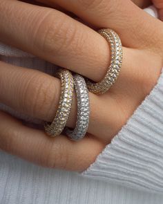 A pave ring version of our best-selling Baby Amalfi Hoops Ring is 4.3 mm tall Made from plated brass and Cubic Zirconia stones Plating is 0.03 microns + e-coating for long lasting durability Plated high polish 14K Antique Gold for maximum shine Hand set CZ stones for a luxe fine-jewelry look Available is US Sizes 5, 6, and 7 | Click here for your international ring size conversion Ring is 100% nickel-free and cadmium-free Available in Silver too Also available in an all metal version As seen on Dazzling Stackable Rings With Round Cut, Stackable Halo Cubic Zirconia Rings, Cubic Zirconia Stackable Rings With Halo, Cubic Zirconia Pave Setting Round Band Rings, Round Band Jewelry With Pave Setting For Promise Ring, Cubic Zirconia Eternity Band With Halo, Cubic Zirconia Stackable Rings With Round Cut, Stackable Cubic Zirconia Eternity Band, Fine Jewelry Hoop Rings With Cubic Zirconia