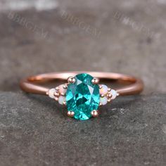 5x7mm Oval Cut Green Garnet Opal Engagement Ring Rose Gold | BBBGEM Elegant Oval Rose Gold Emerald Ring, Elegant Rose Gold Oval Emerald Ring, Formal Oval Emerald Ring In Rose Gold, Formal Rose Gold Oval Emerald Ring, Rose Gold Oval Emerald Ring, Rose Gold Oval Emerald Ring For Anniversary, Oval Opal Ring For May Birthstone, Elegant Oval Opal Ring With Birthstone, Oval Rose Gold Opal Ring For Anniversary