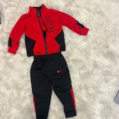 Boys Red 18 Month Nike Set! Brand New Condition! Red Long Sleeve Sports Sets, Sporty Red Long Sleeve Set, Red Sports Sets For Winter, Red Casual Playtime Sets, Red Winter Sports Sets, Nike Red Playwear Sets, Red Playtime Sets For Winter, Red Cotton Sports Set, Red Sporty Playtime Sets