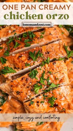 one pan creamy chicken orzo is an easy and delicious dinner