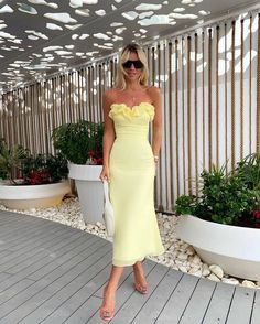 Yellow Prom Dress Long, Vestidos Color Pastel, Yellow Prom Dress, Yellow Prom, Prom Dress Long, Custom Prom Dress, Summer Wedding Guests