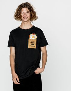 Pull&Bear - man - clothing - t-shirts - prints - pocket print t-shirt… Ti Shirt, Pocket Tees, Bear Man, Man Clothing, Pull And Bear, Shirts Design, Spring Summer 2024, Coffee Shirts, Pocket Shirt