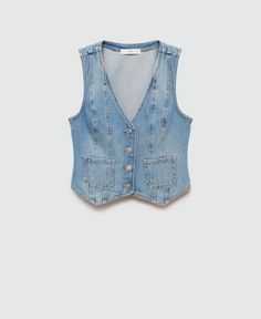 out of stock Women's Vests, Vest With Pockets, Jean Vest, Denim Style, Denim Details, Knit Vest, Pocket Detail, Denim Vest, Womens Vest