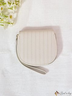 BirdinBag - Zippered Womens Coin Purse - Sleek and Minimalistic Small Clutch Wallet Compact Beige Coin Purse For Daily Use, Compact Beige Bags With Card Slots, Compact Beige Bag With Card Slots, Chic Beige Coin Purse For Everyday Use, Chic Beige Coin Purse For Daily Use, Compact Beige Bag For Daily Use, Chic Beige Everyday Coin Purse, Classic Card, Small Clutch