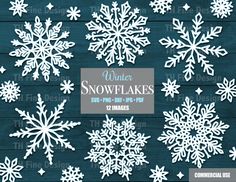 winter snowflakes cut file