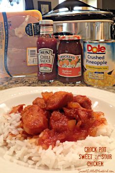 CROCK POT SWEET AND SOUR CHICKEN - 4 INGREDIENTS Slow Cooker Chicken Recipe, Crockpot Dump Recipes, Asparagus Recipes Roasted, Sweet And Sour Chicken, Easy Dinner Recipes Crockpot, Sweet Sour Chicken, Chicken Crockpot, Sweet N Sour Chicken